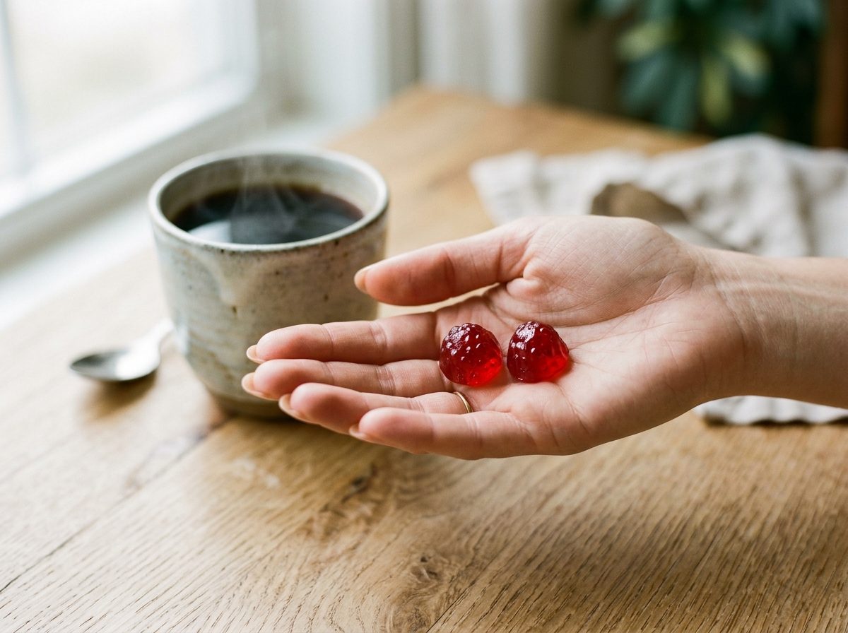 Two gummies. Ten seconds. Done.